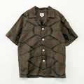 Kikkō Pattern Short Sleeve Oshima Tsumugi Aloha Shirt L CA63