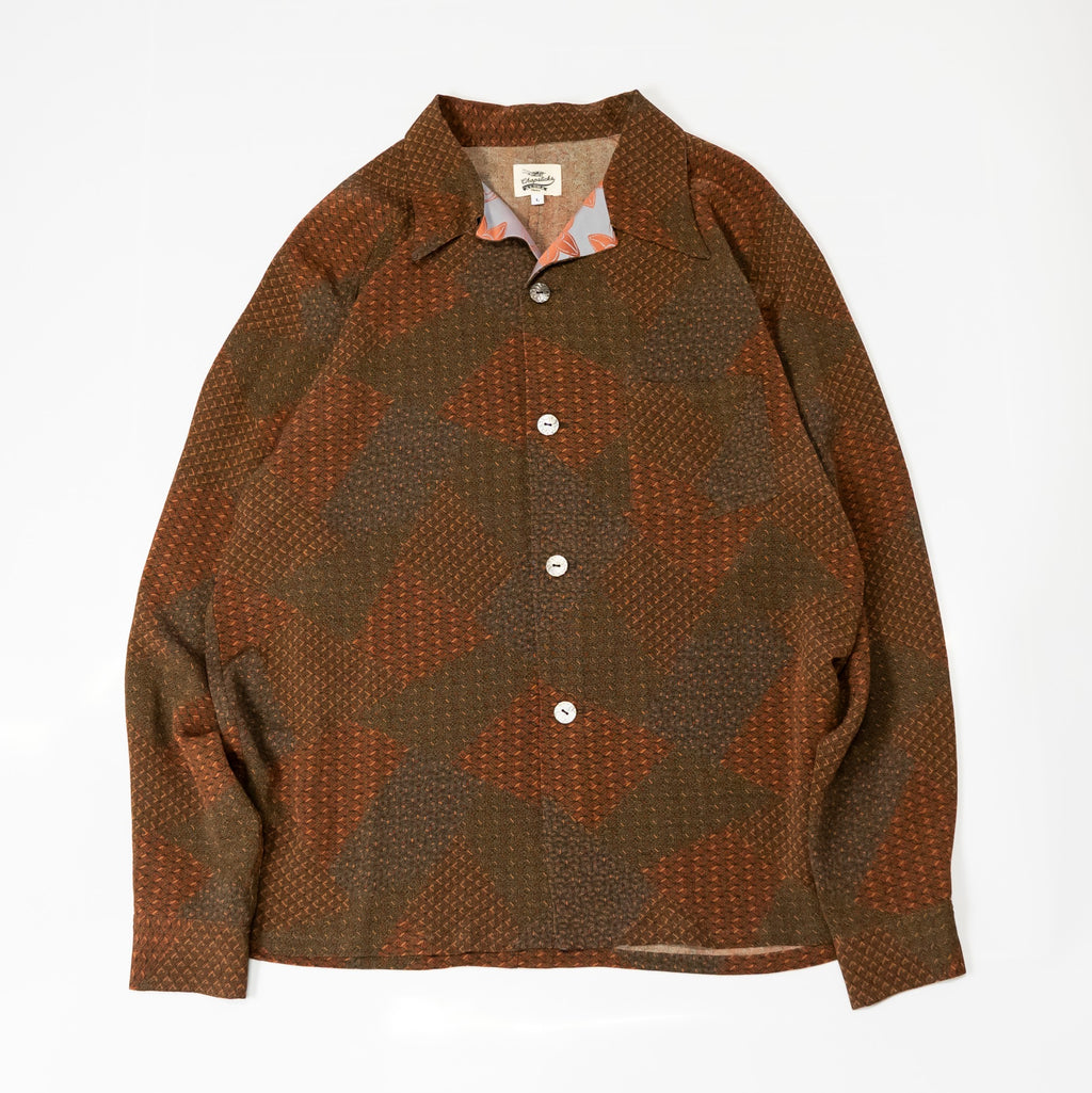 Kimono Aloha Shirt, Oshima Tsumugi, Size Unknown, CA116 (No Image)