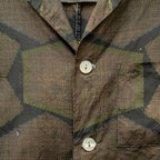 Kikkō Pattern Short Sleeve Oshima Tsumugi Aloha Shirt L CA63