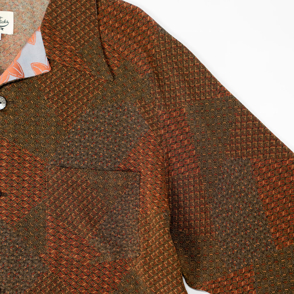 Kimono Aloha Shirt, Oshima Tsumugi, Size Unknown, CA116 (No Image)