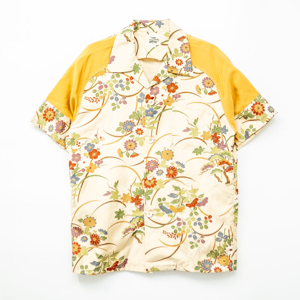 Flowers and Vines Short-Sleeved Aloha Shirt L CA147