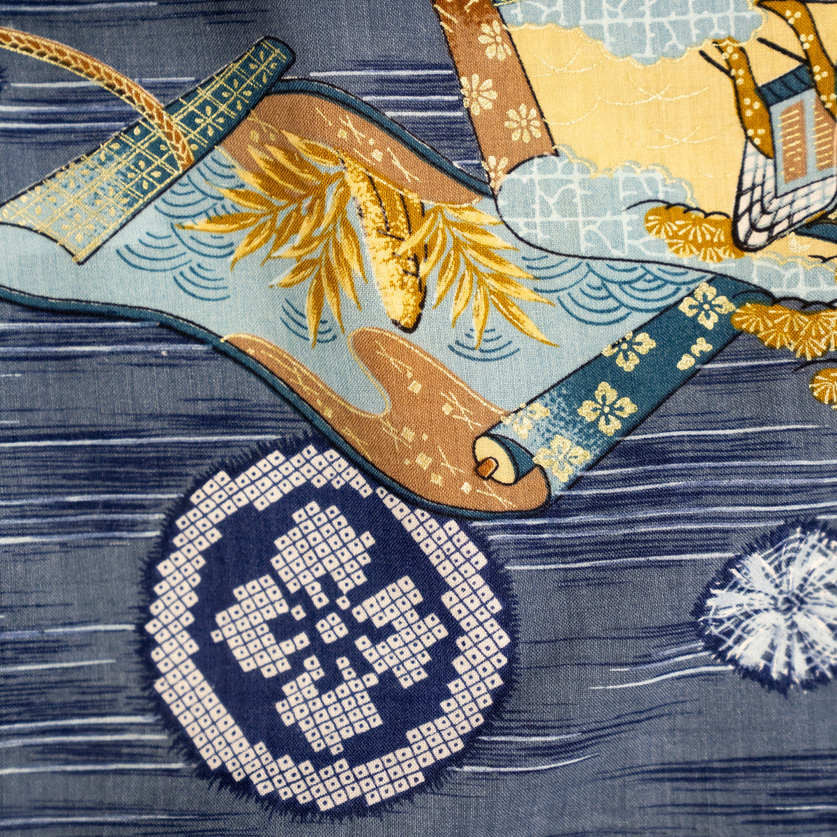 Kimono Aloha Shirt, Oshima Tsumugi, Size Unknown, CA116 (No Image)