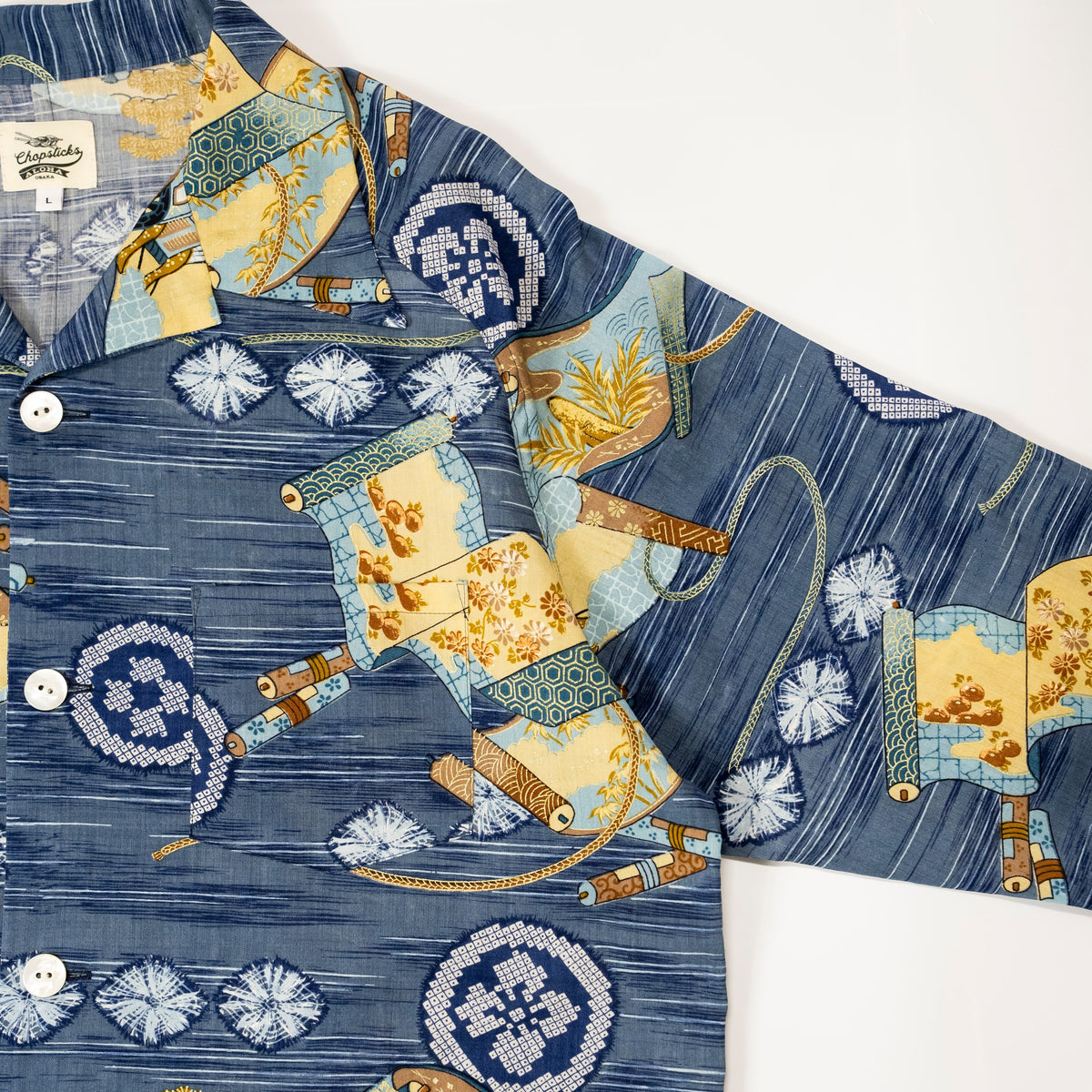 Kimono Aloha Shirt, Oshima Tsumugi, Size Unknown, CA116 (No Image)