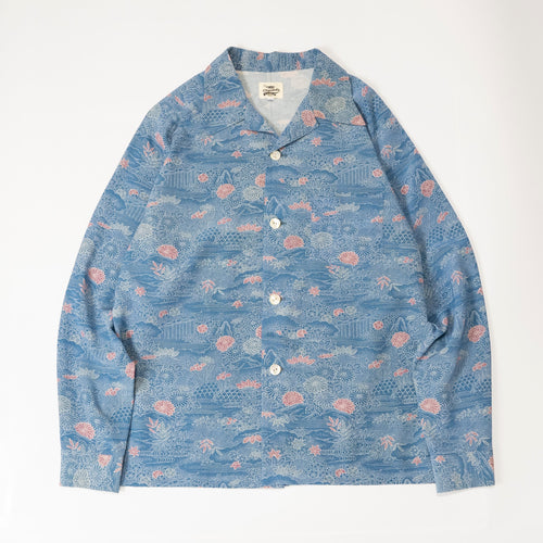 Kimono Aloha Shirt, Oshima Tsumugi, Size Unknown, CA116 (No Image)