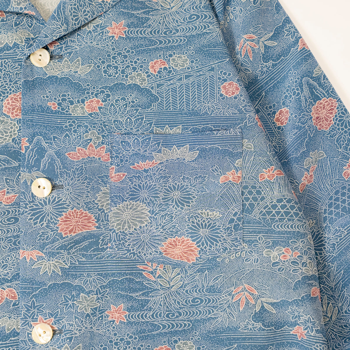 Kimono Aloha Shirt, Oshima Tsumugi, Size Unknown, CA116 (No Image)