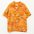 Chrysanthemum and Arabesque Short Sleeve Kimono Aloha Shirt L CA99
