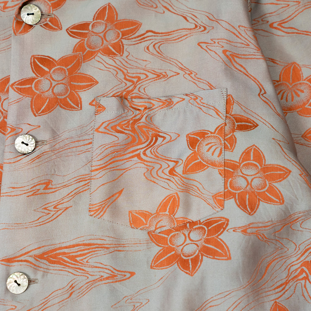 Kimono Aloha Shirt, Oshima Tsumugi, Size Unknown, CA116 (No Image)