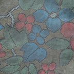 赤青花柄　半袖大島紬アロハシャツ　L　CA122