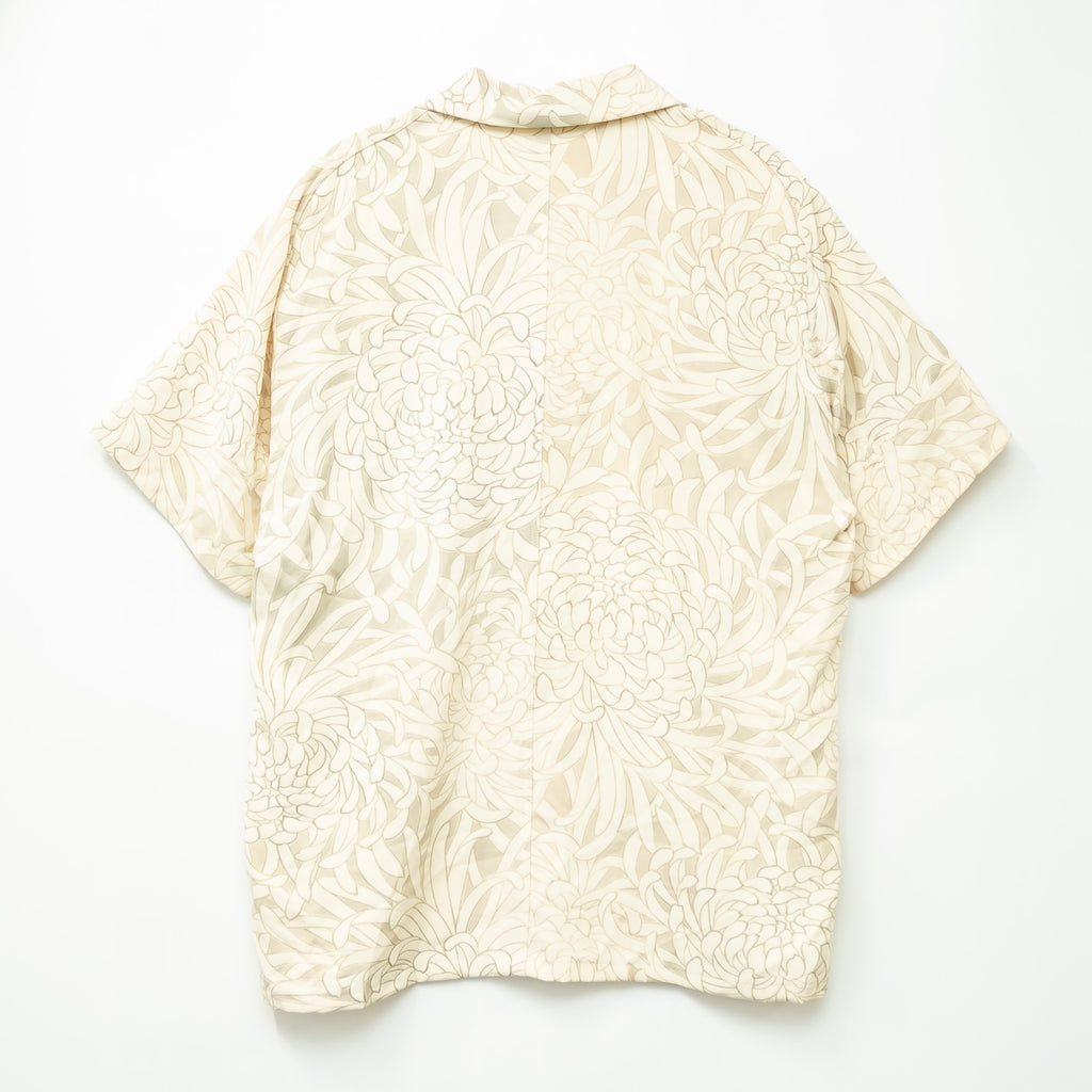 Bold Chrysanthemums Short-Sleeved Aloha Shirt L CA141
