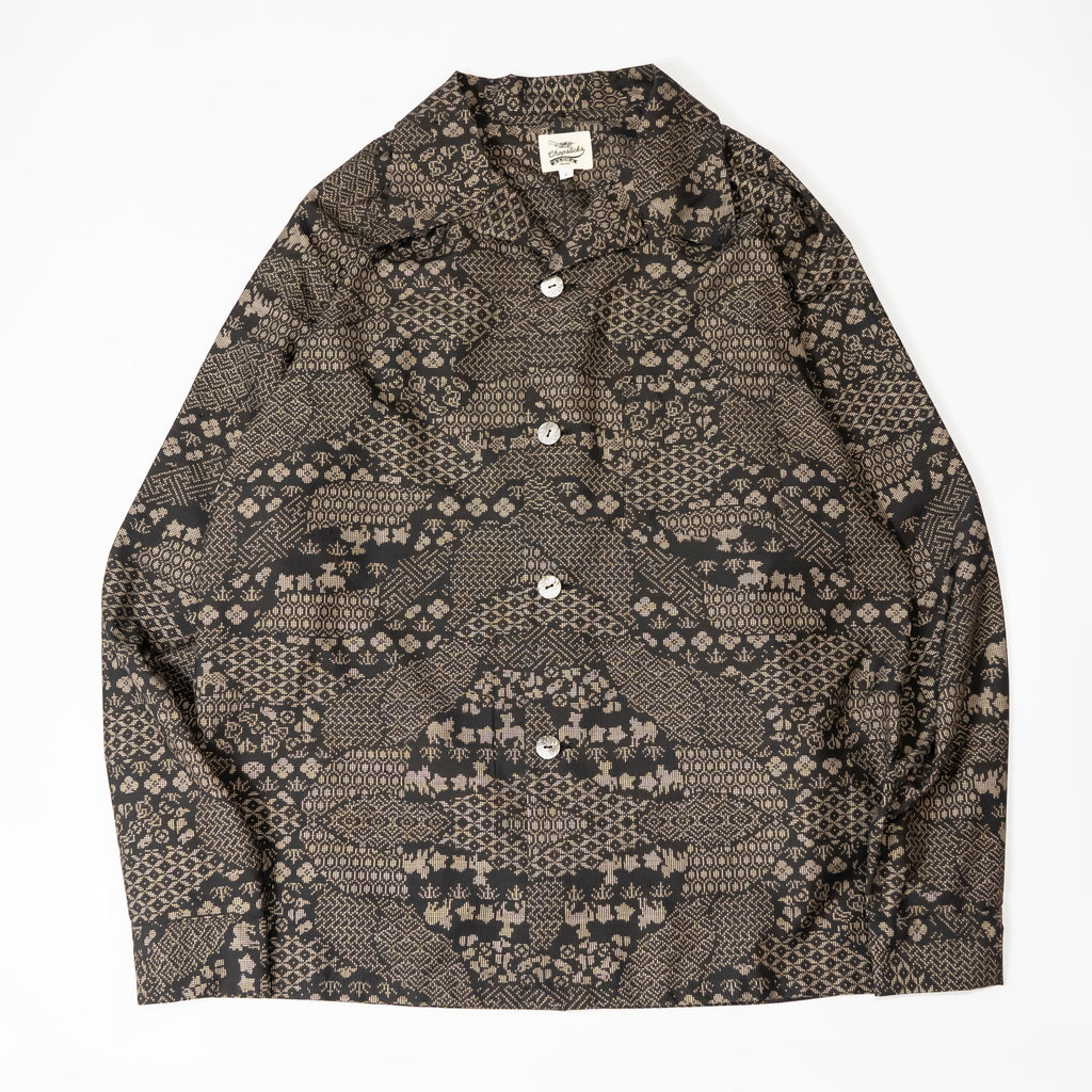 Kimono Aloha Shirt, Oshima Tsumugi, Size Unknown, CA116 (No Image)