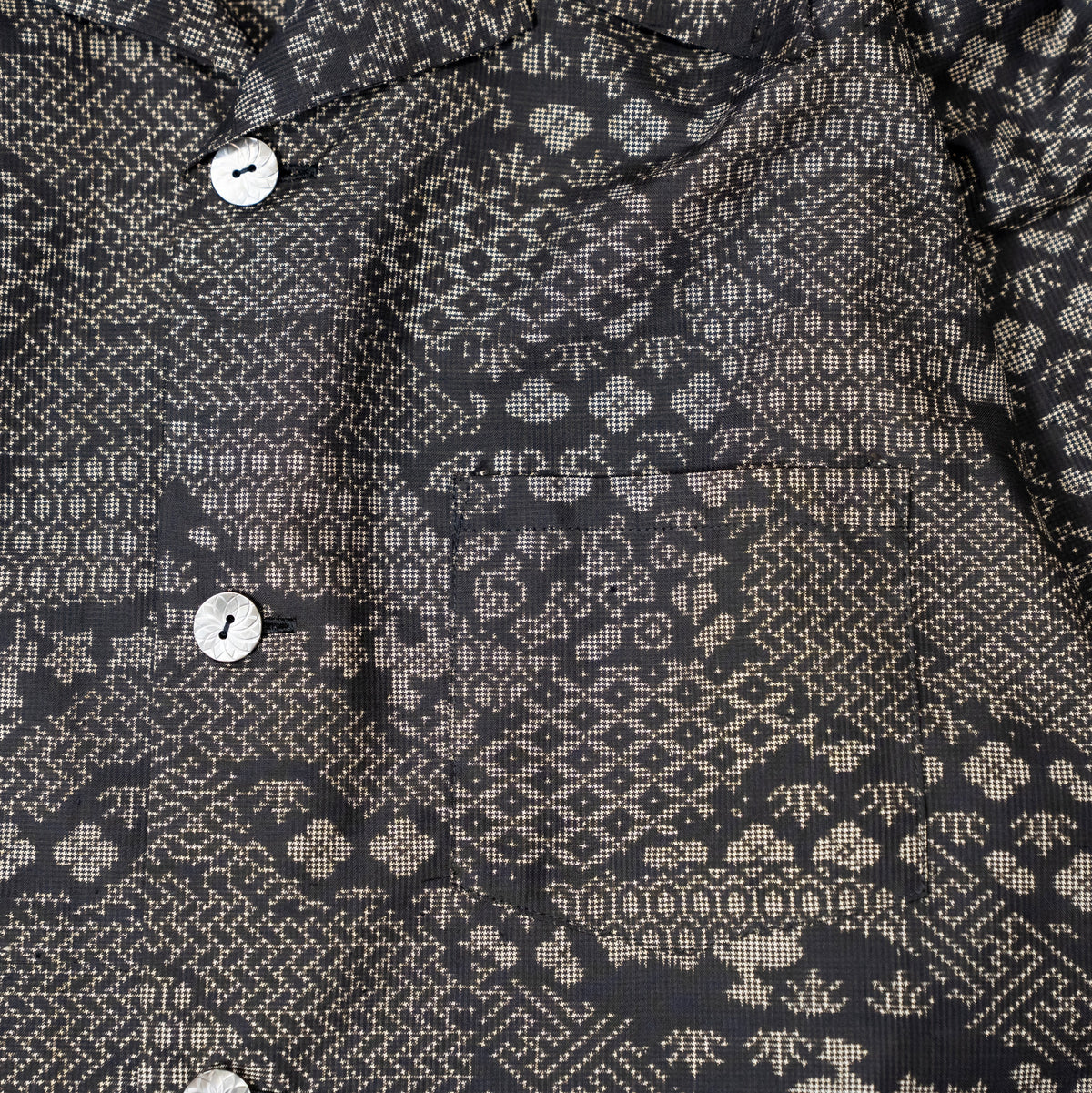 Kimono Aloha Shirt, Oshima Tsumugi, Size Unknown, CA116 (No Image)