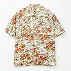 Red Flowers Short Sleeve Aloha Shirt M CA33