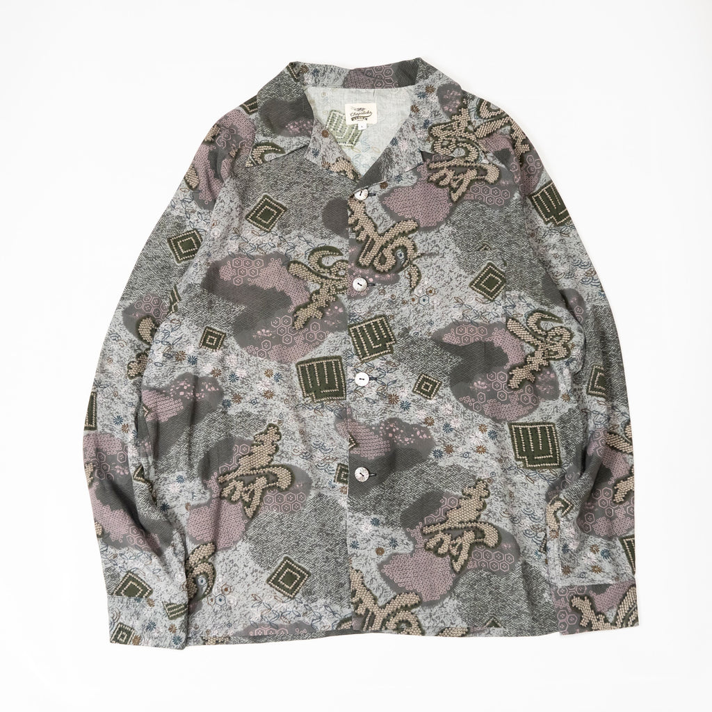 Kimono Aloha Shirt, Oshima Tsumugi, Size Unknown, CA116 (No Image)