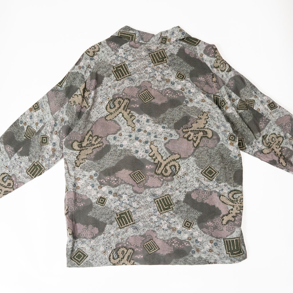 Kimono Aloha Shirt, Oshima Tsumugi, Size Unknown, CA116 (No Image)