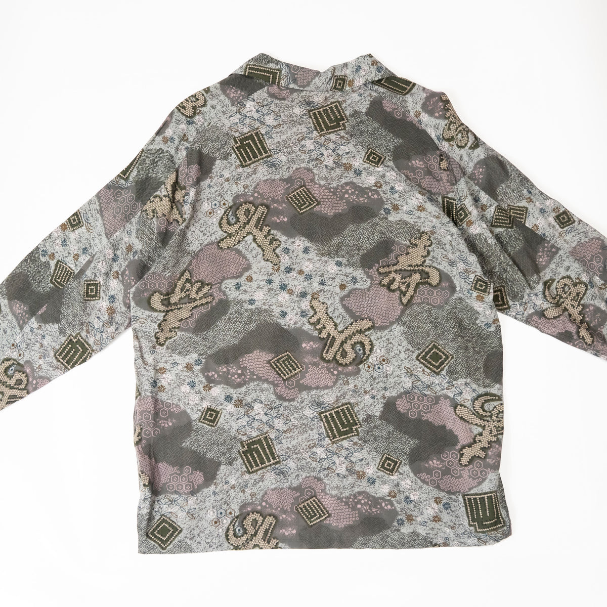 Kimono Aloha Shirt, Oshima Tsumugi, Size Unknown, CA116 (No Image)