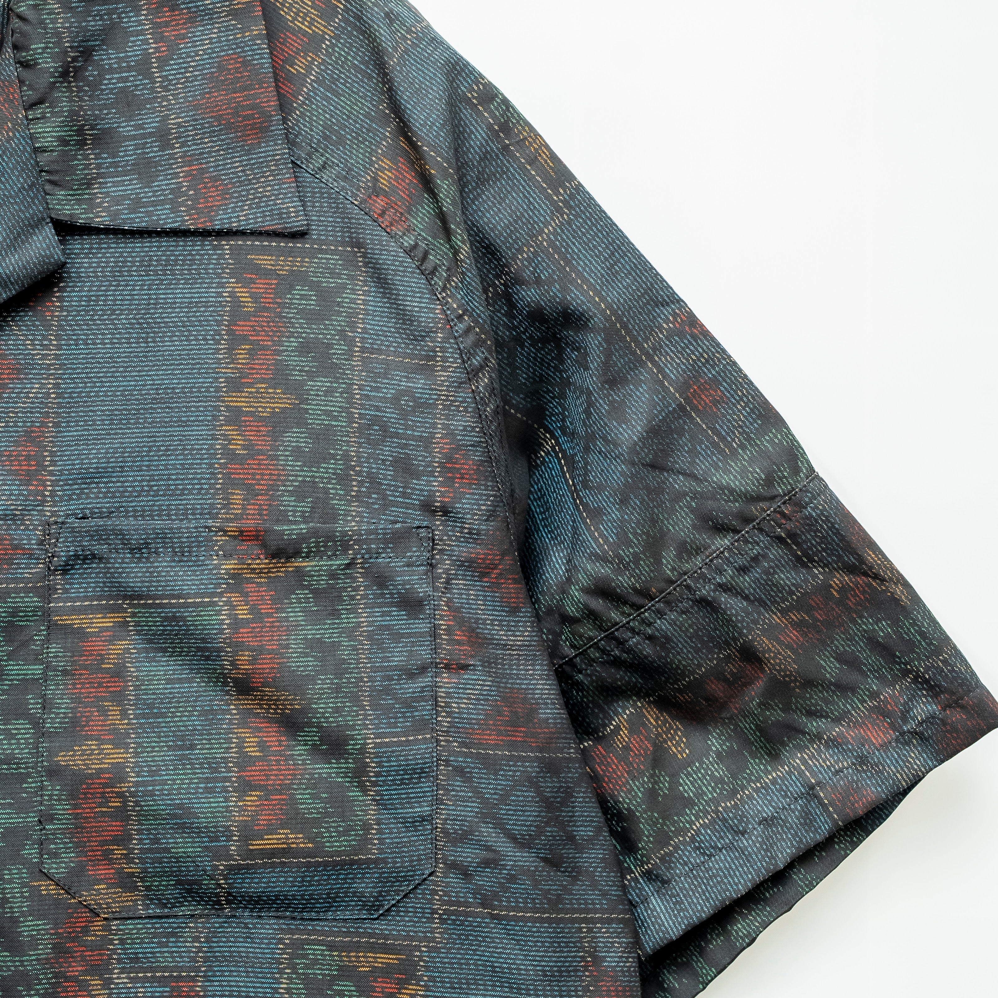 抽象柄　半袖アロハシャツ　XL　CA153