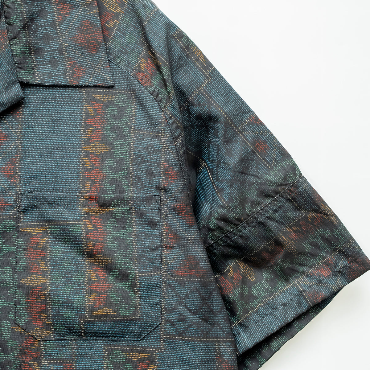 抽象柄　半袖アロハシャツ　XL　CA153
