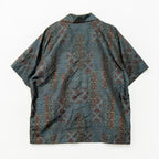 Abstract Pattern Short-Sleeved Aloha Shirt XL CA153