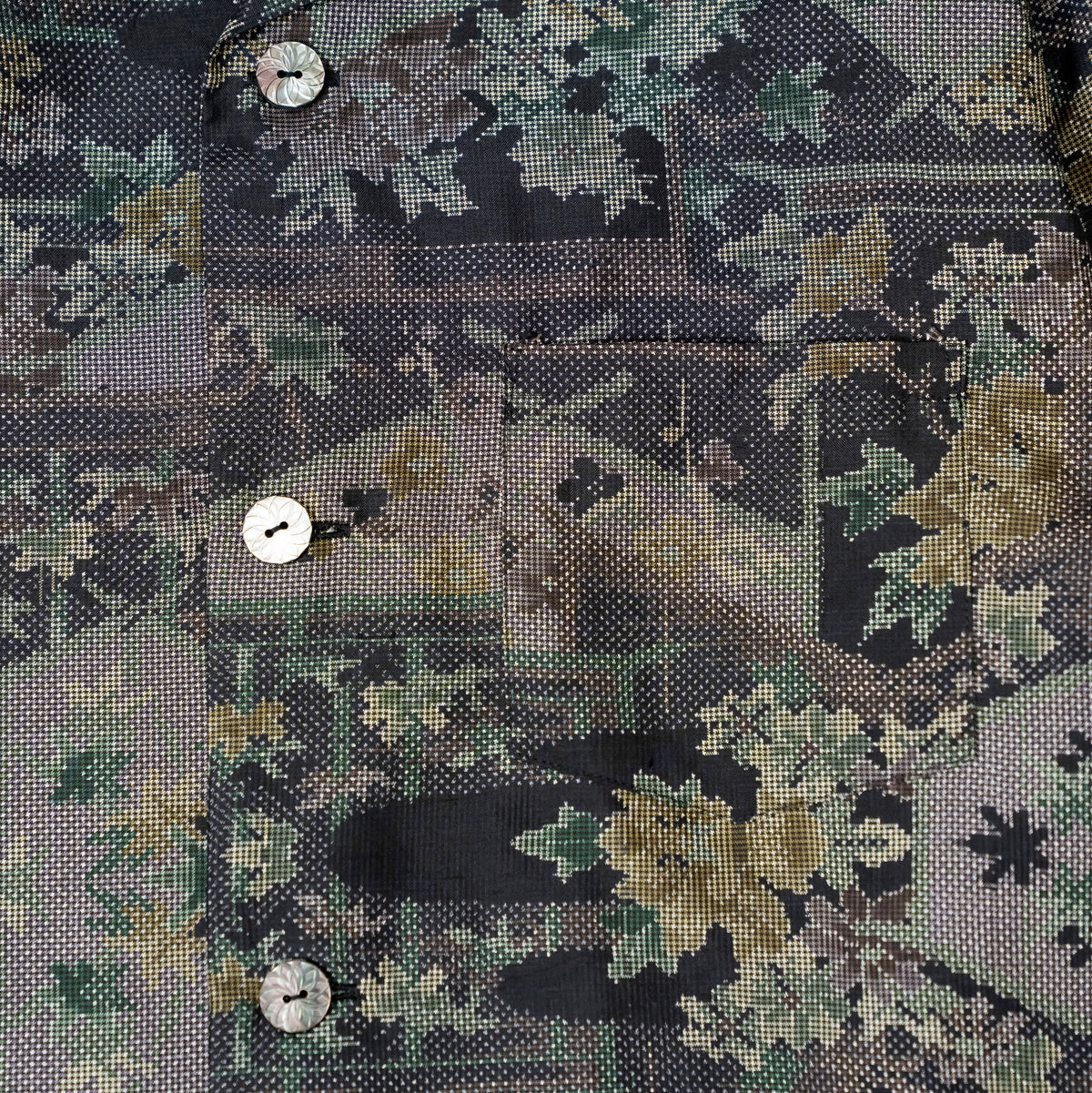 Kimono Aloha Shirt, Oshima Tsumugi, Size Unknown, CA116 (No Image)