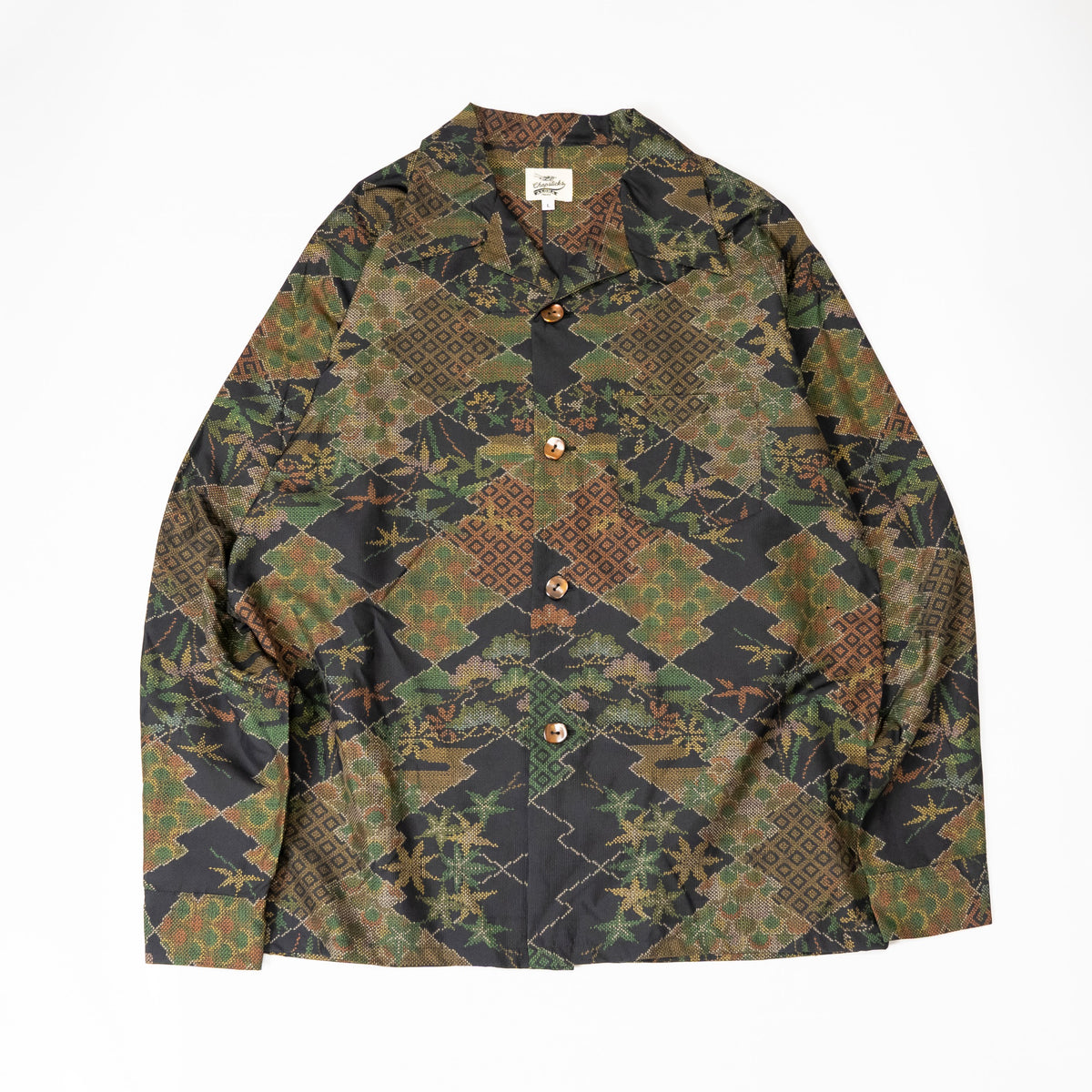 Kimono Aloha Shirt, Oshima Tsumugi, Size Unknown, CA116 (No Image)