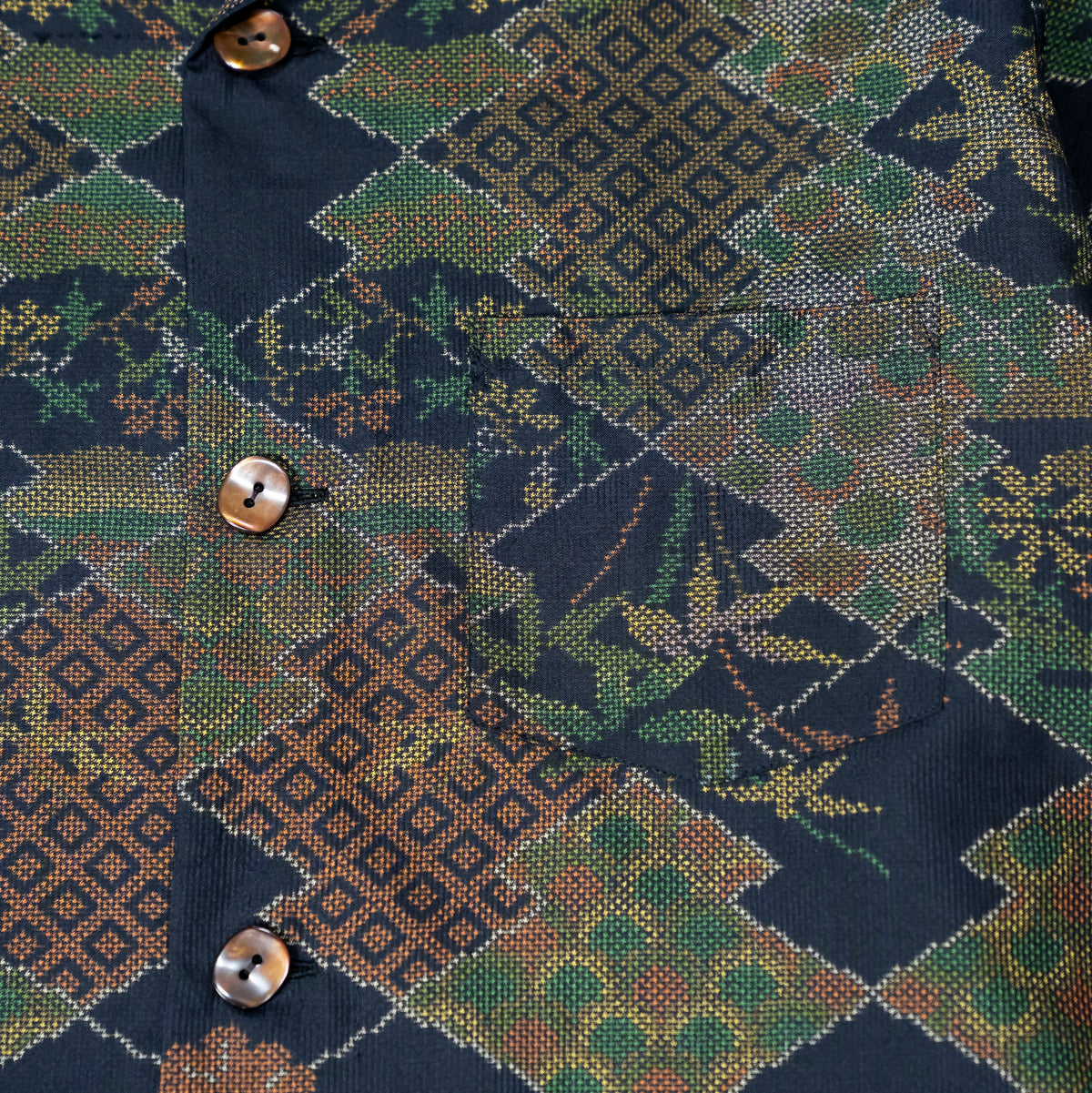 Kimono Aloha Shirt, Oshima Tsumugi, Size Unknown, CA116 (No Image)