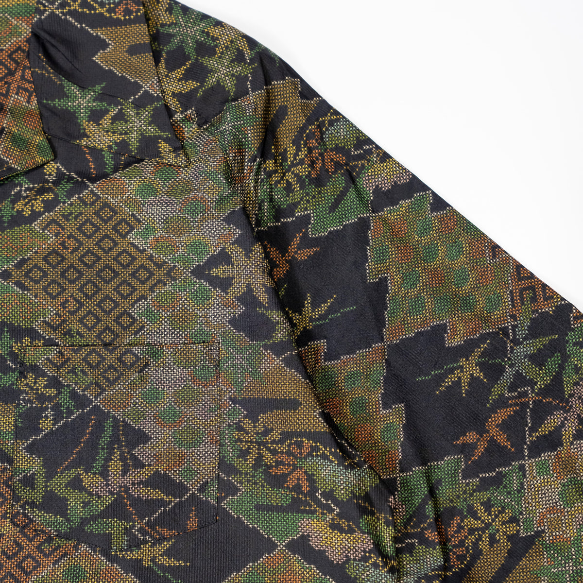 Kimono Aloha Shirt, Oshima Tsumugi, Size Unknown, CA116 (No Image)