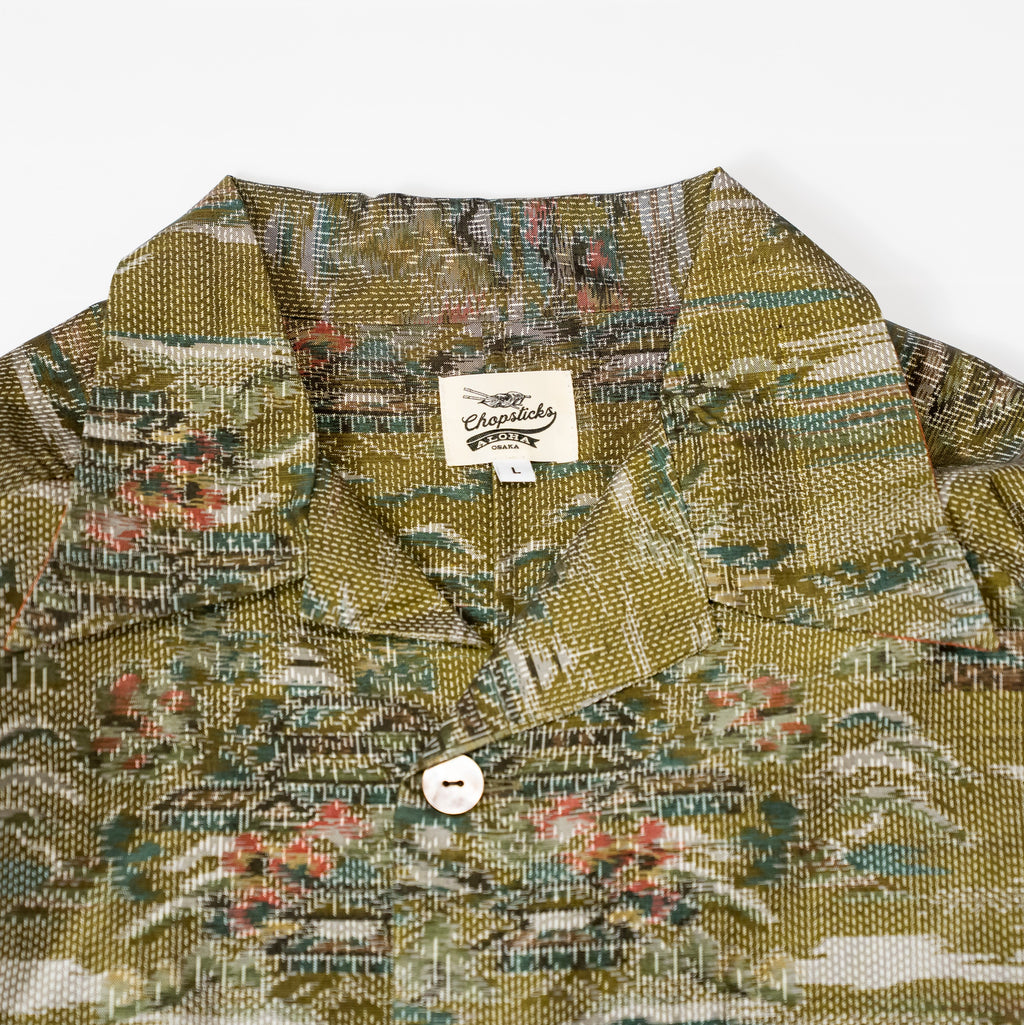 Kimono Aloha Shirt, Oshima Tsumugi, Size Unknown, CA116 (No Image)