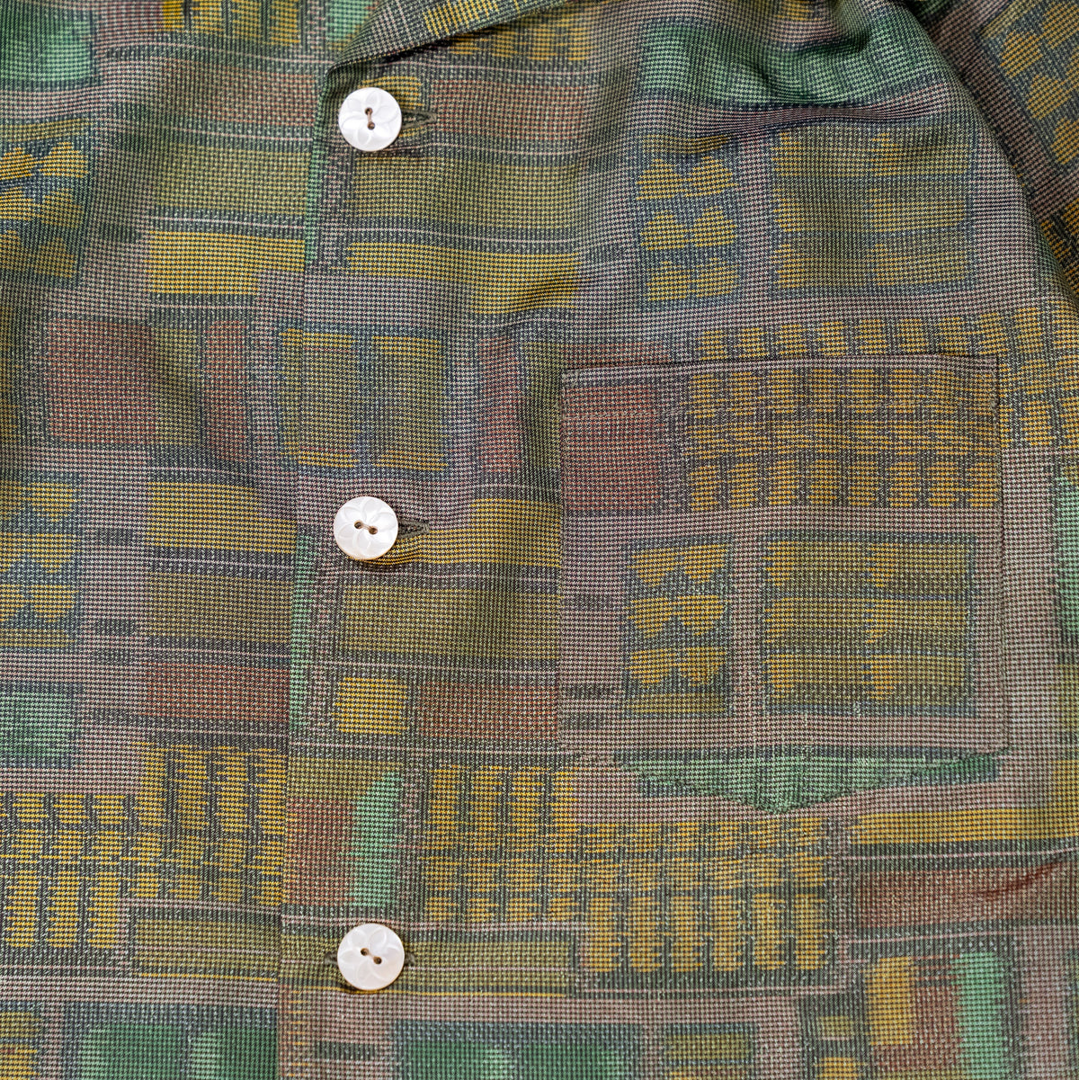 Kimono Aloha Shirt, Oshima Tsumugi, Size Unknown, CA116 (No Image)