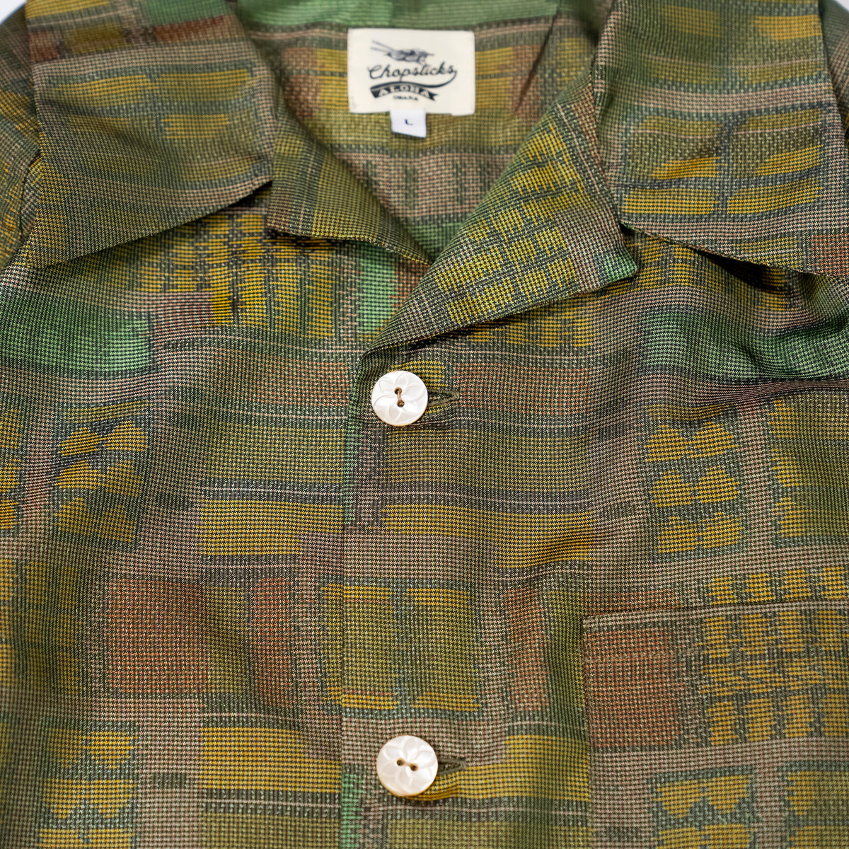 Kimono Aloha Shirt, Oshima Tsumugi, Size Unknown, CA116 (No Image)