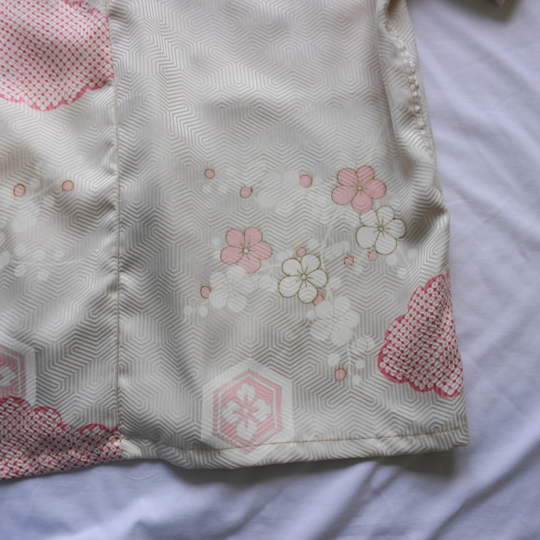 Kimono Aloha Shirt, Silk, Size L, CA89