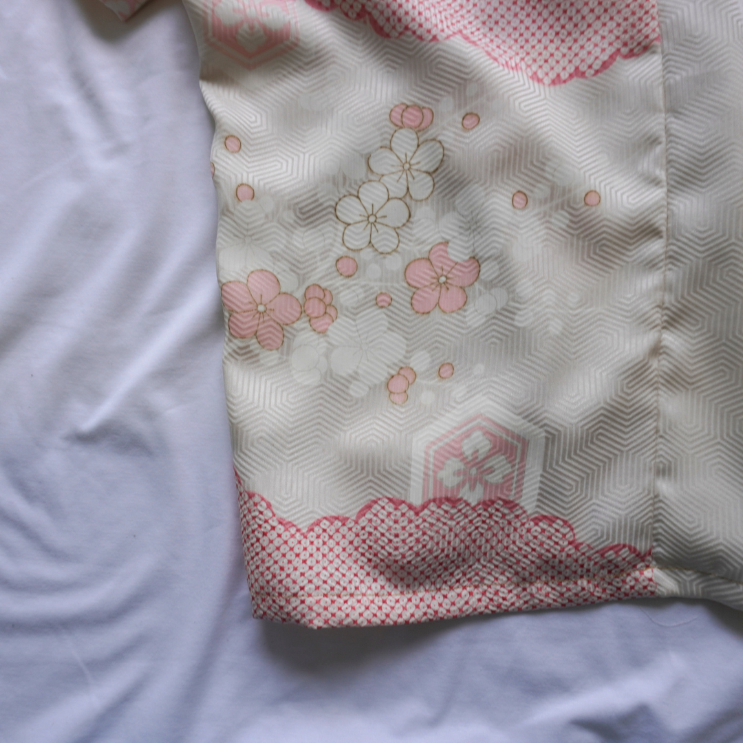 Kimono Aloha Shirt, Silk, Size L, CA89