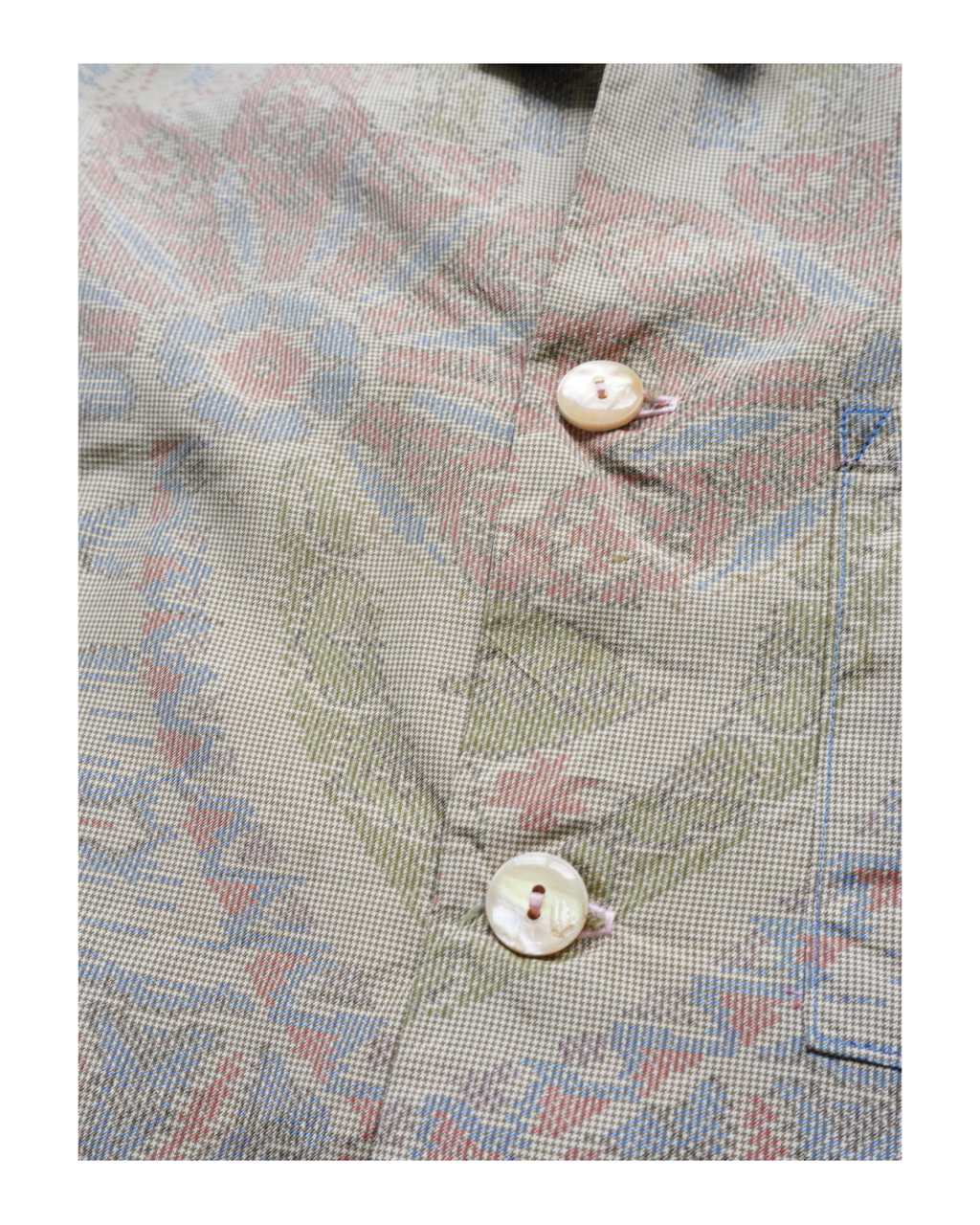 Kimono Aloha Shirt, Oshima Tsumugi Silk, Size L, CA83