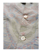 Kimono Aloha Shirt, Oshima Tsumugi Silk, Size L, CA83