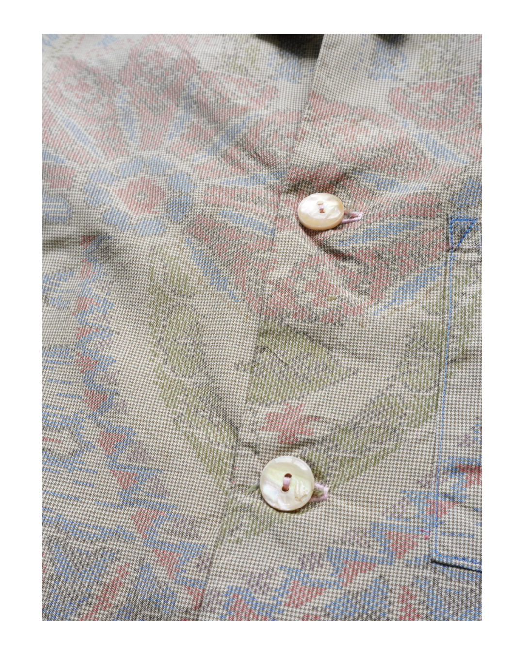 Kimono Aloha Shirt, Oshima Tsumugi Silk, Size L, CA83