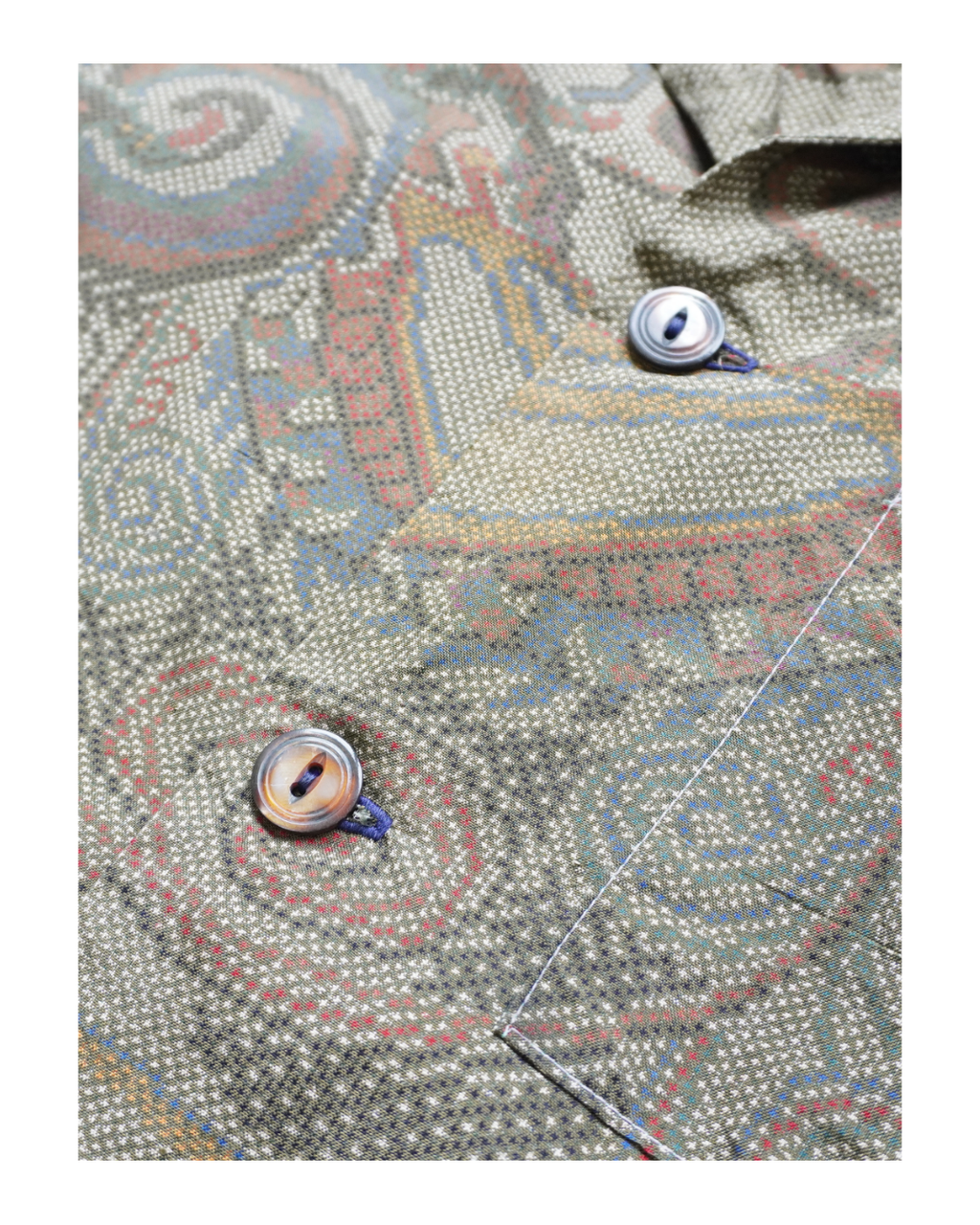 Kimono Aloha Shirt, Oshima Tsumugi Silk, Size L, CA78