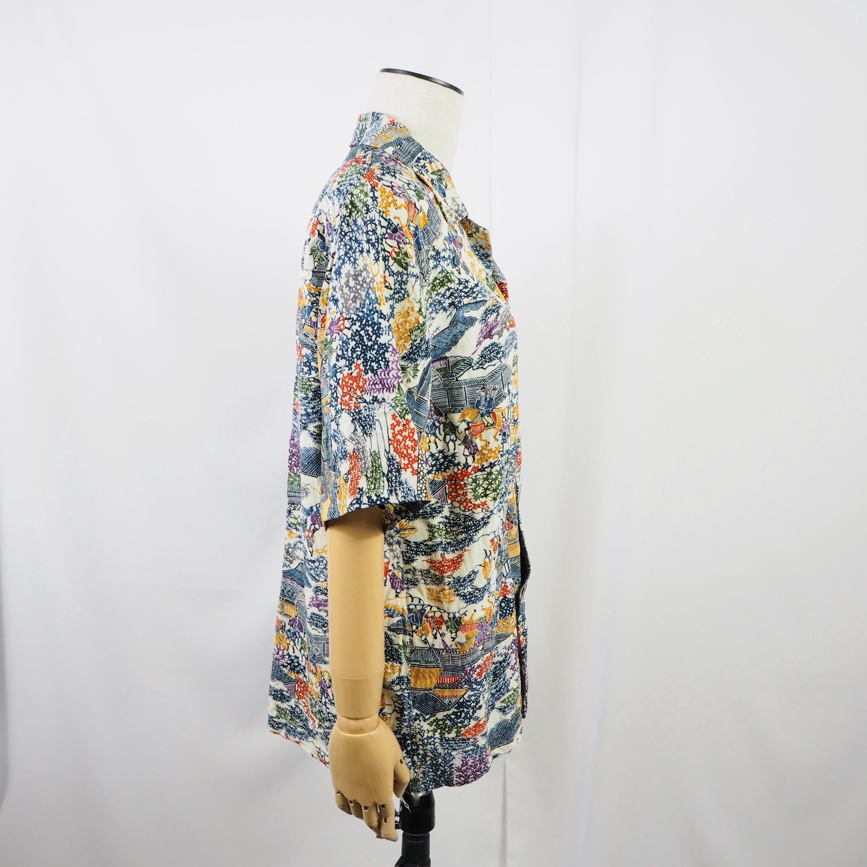 日本画　半袖アロハシャツ　M　CA53