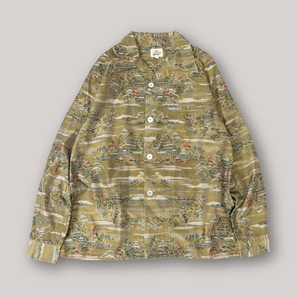 Kimono Aloha Shirt, Oshima Tsumugi, Size Unknown, CA116 (No Image)