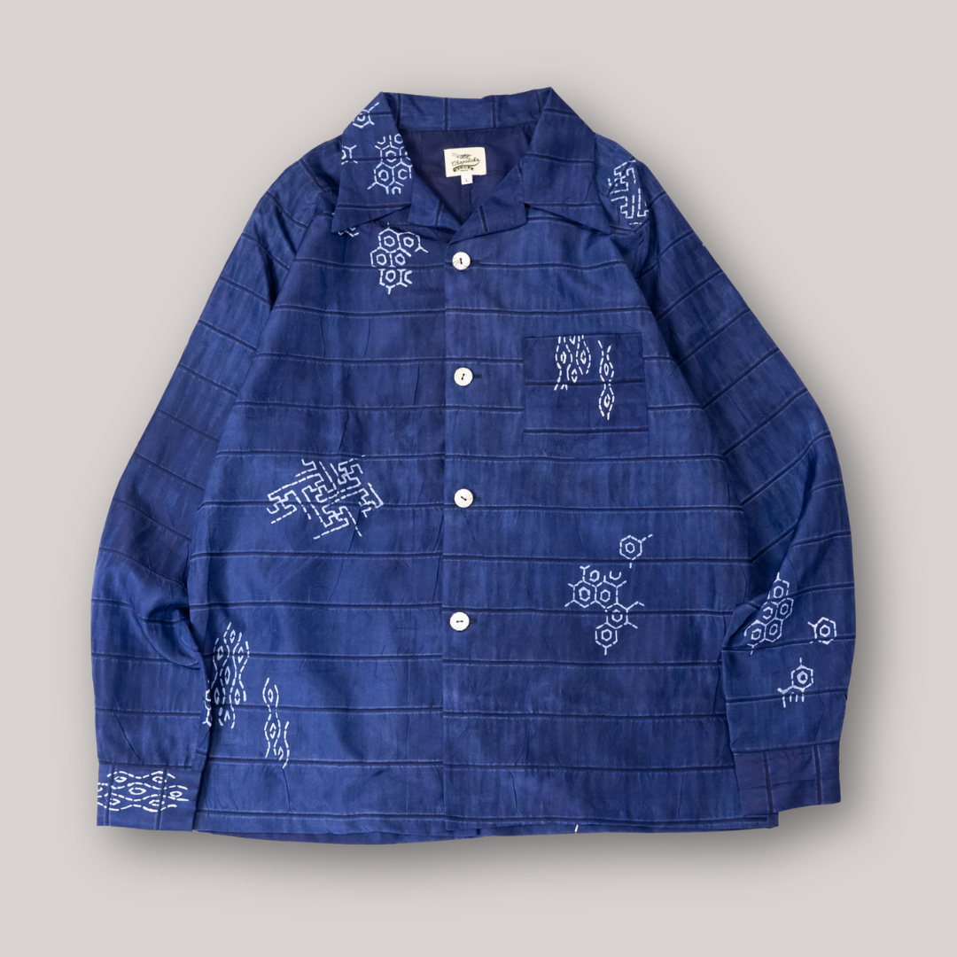 Kimono Aloha Shirt, Oshima Tsumugi, Size Unknown, CA116 (No Image)