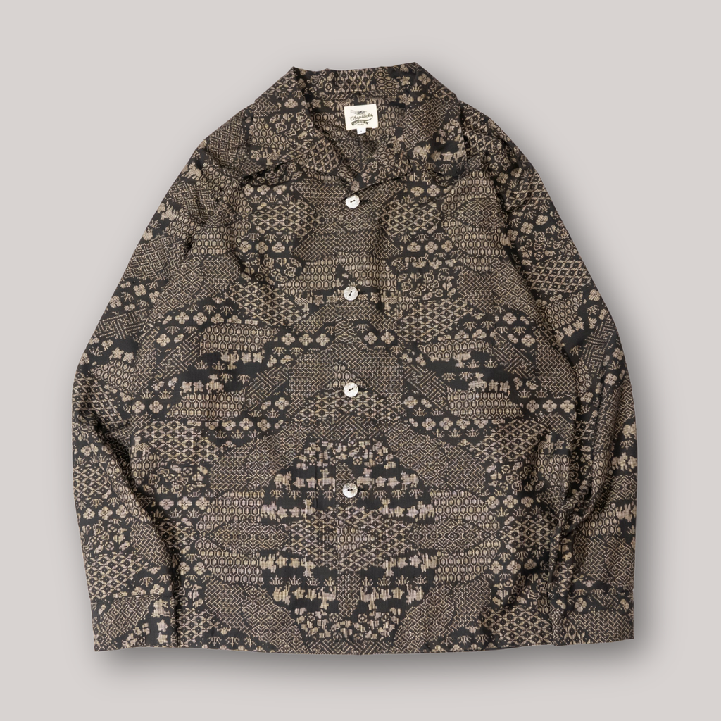 Kimono Aloha Shirt, Oshima Tsumugi, Size Unknown, CA116 (No Image)
