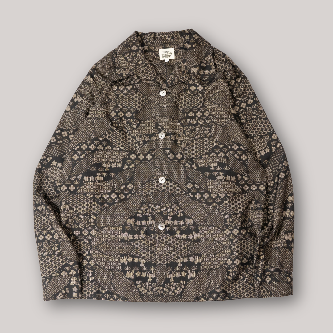 Kimono Aloha Shirt, Oshima Tsumugi, Size Unknown, CA116 (No Image)