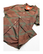 Kimono Aloha Shirt, Oshima Tsumugi Silk, Size L, CA79