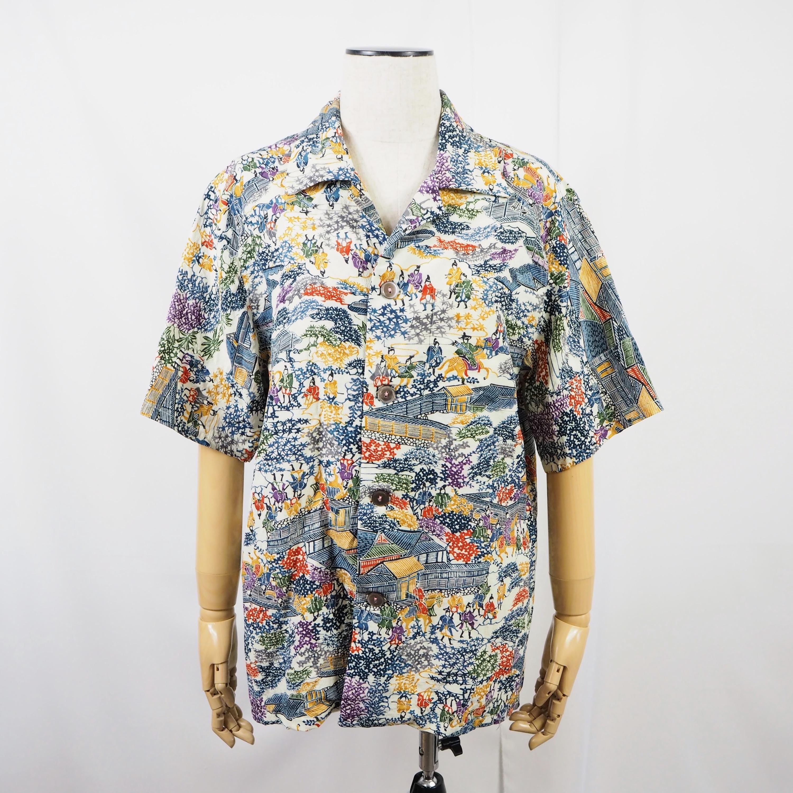 日本画　半袖アロハシャツ　M　CA53