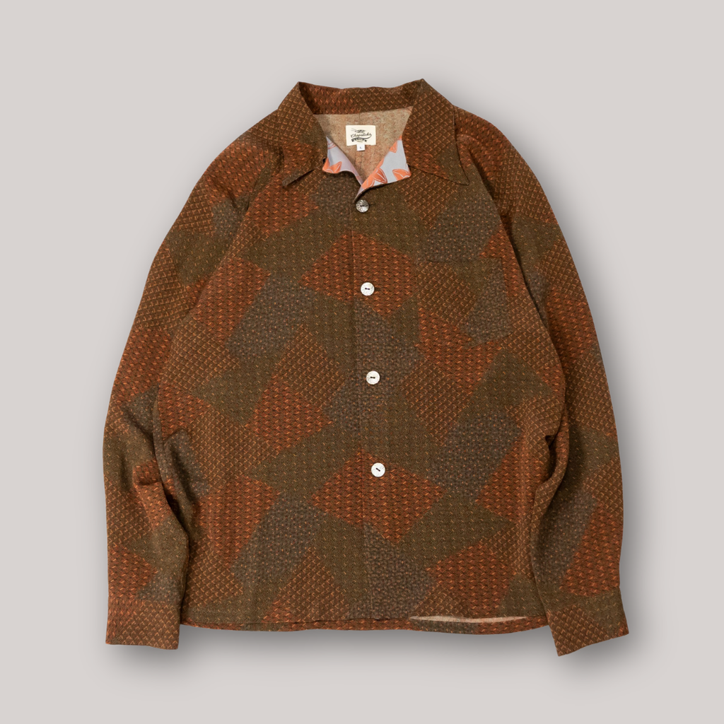 Kimono Aloha Shirt, Oshima Tsumugi, Size Unknown, CA116 (No Image)