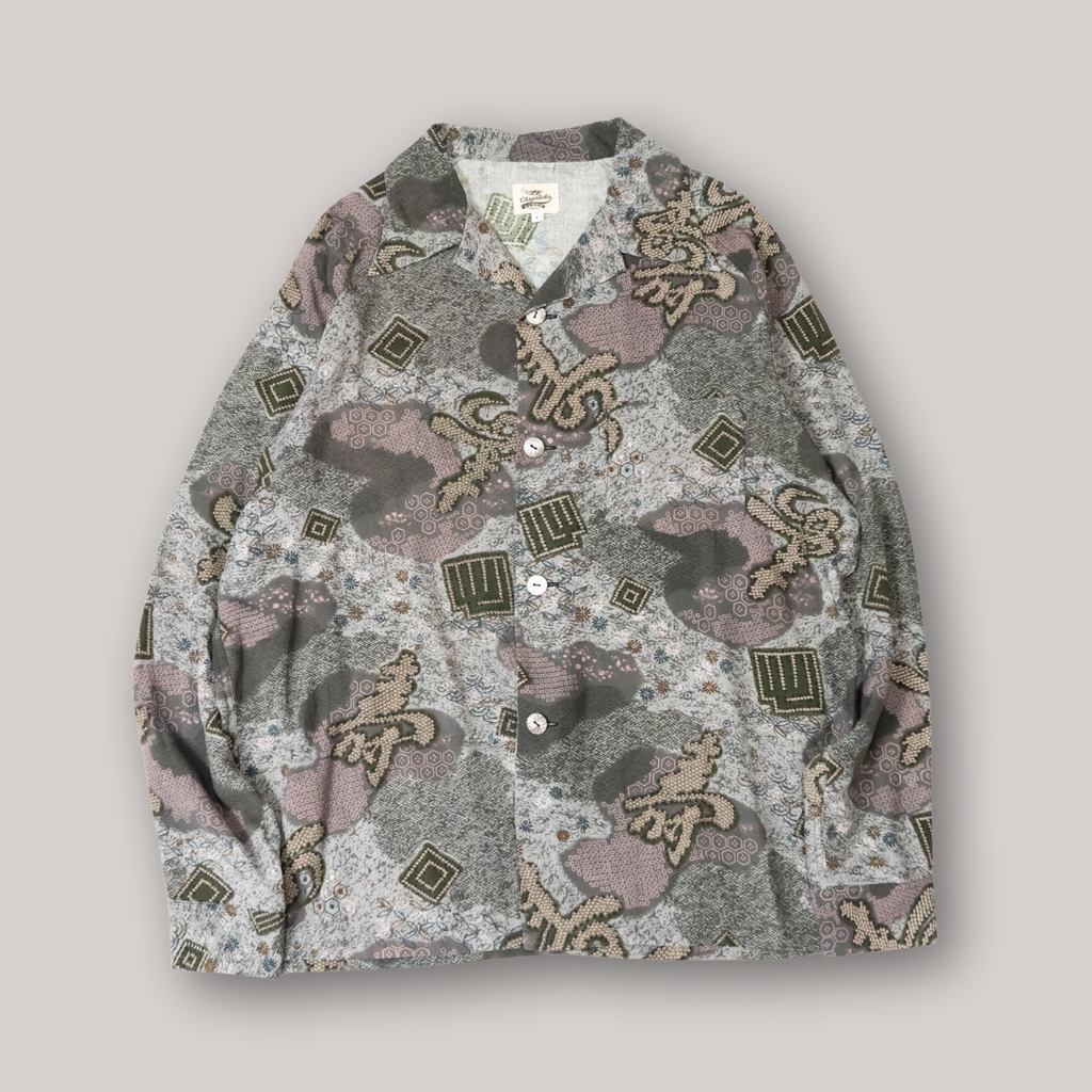 Kimono Aloha Shirt, Oshima Tsumugi, Size Unknown, CA116 (No Image)