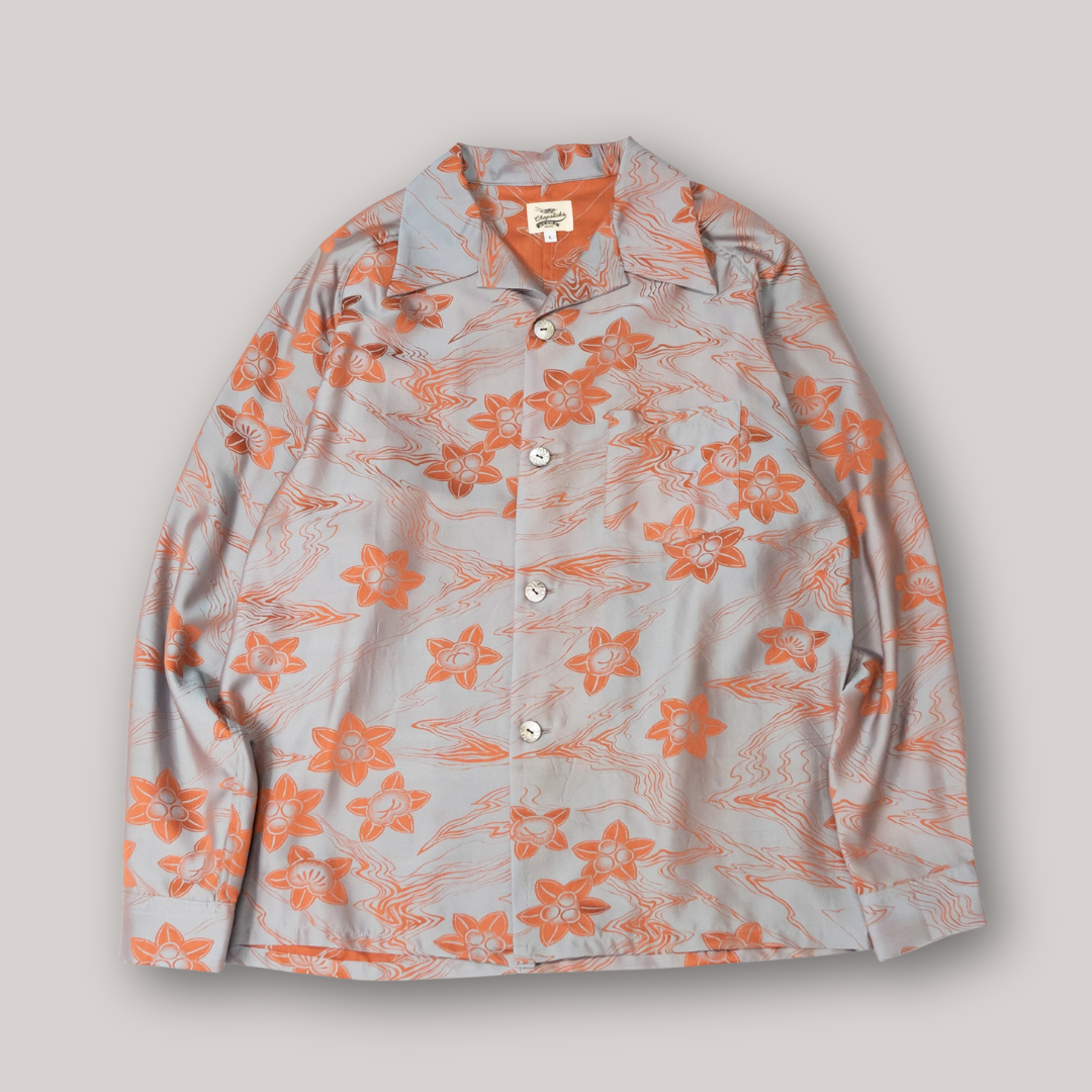 Kimono Aloha Shirt, Oshima Tsumugi, Size Unknown, CA116 (No Image)