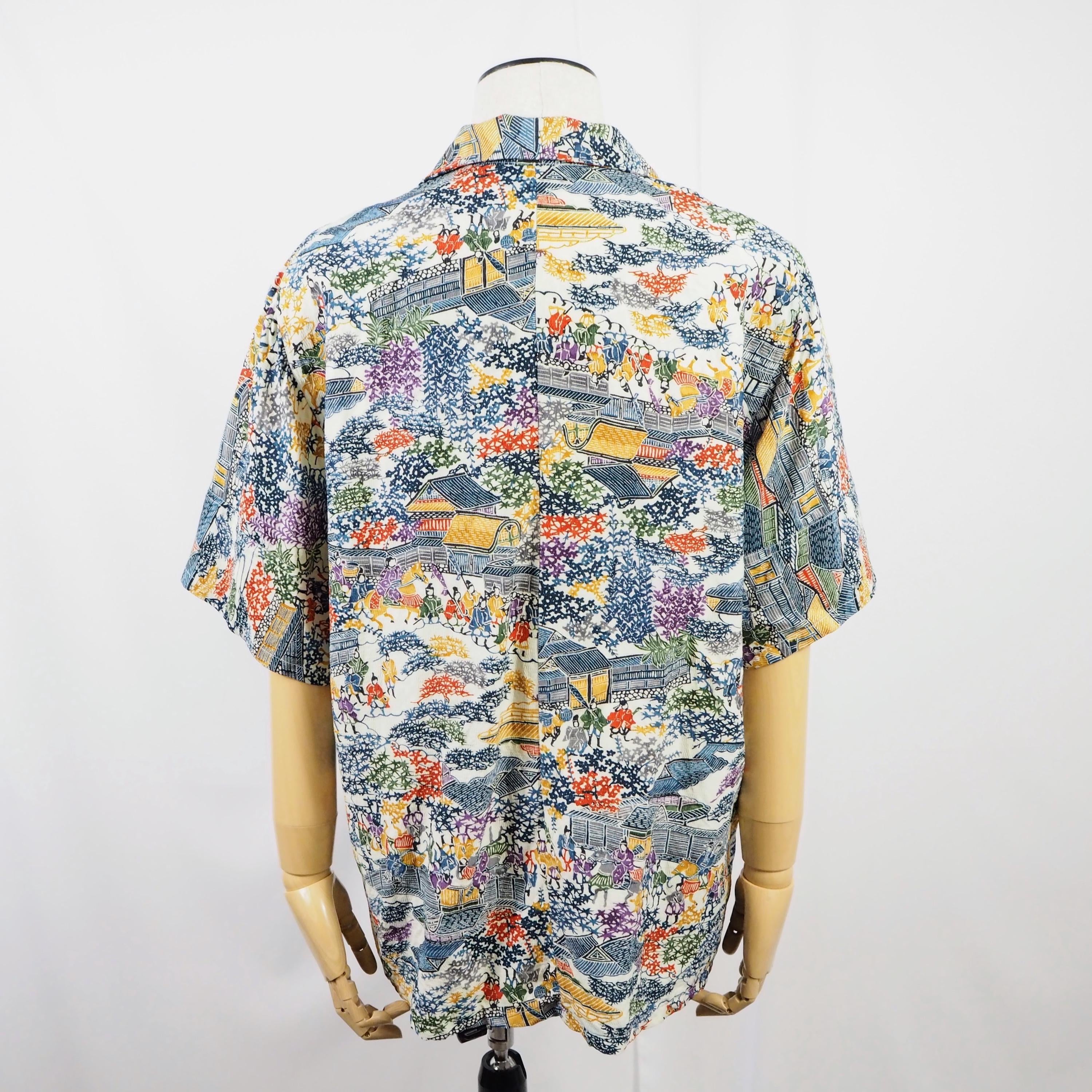 日本画　半袖アロハシャツ　M　CA53