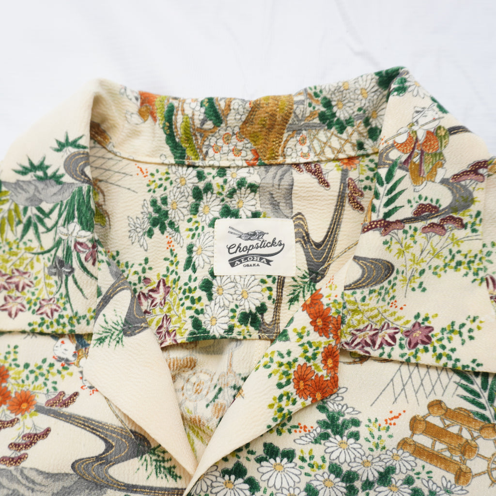 Kimono Aloha Shirt, Silk, Size L, CA110