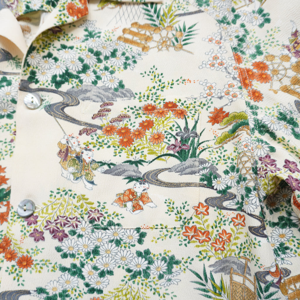 Kimono Aloha Shirt, Silk, Size L, CA110