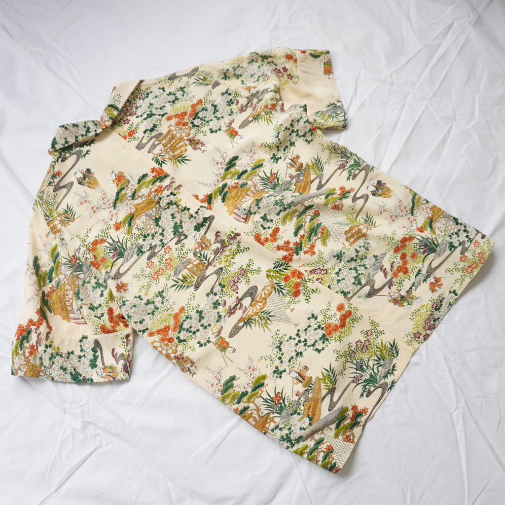 Kimono Aloha Shirt, Silk, Size L, CA110
