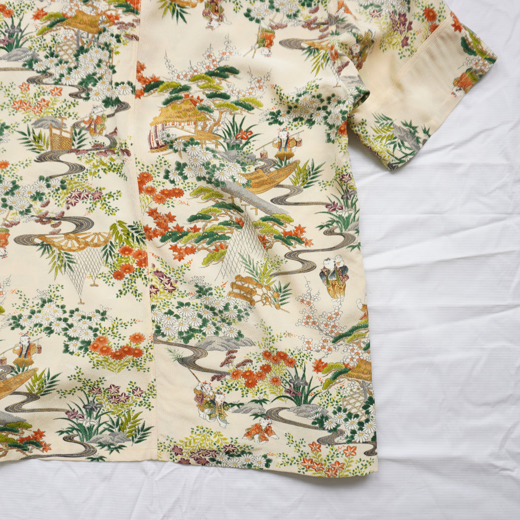 Kimono Aloha Shirt, Silk, Size L, CA110